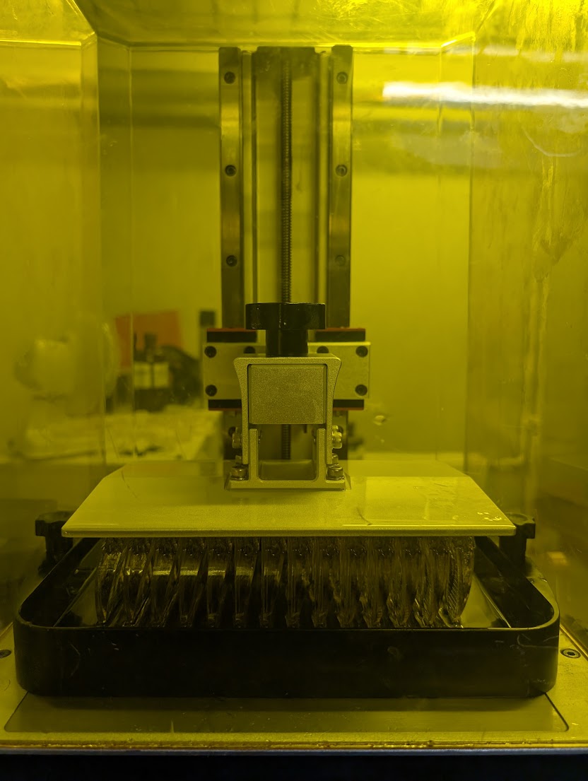 Resin 3D printing in progress
